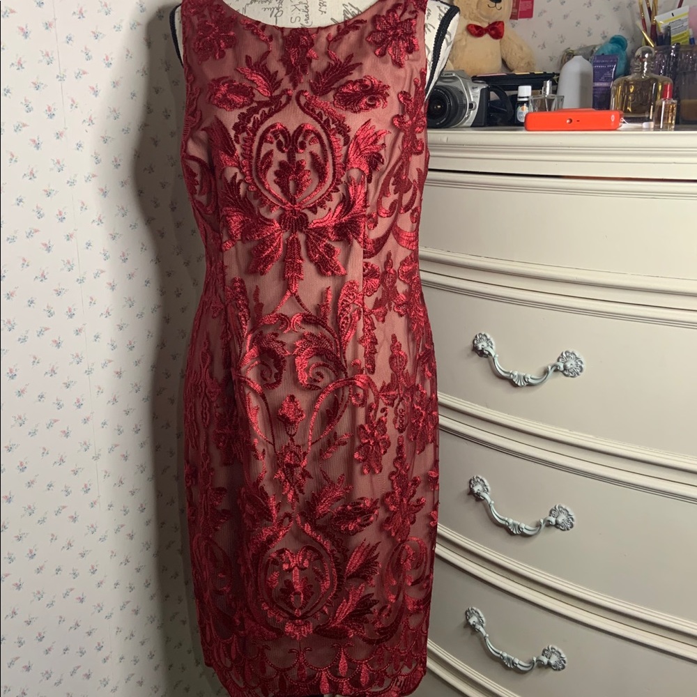 Calvin Klein Sleeveless Lace Illusion Dress - Picture 8 of 10